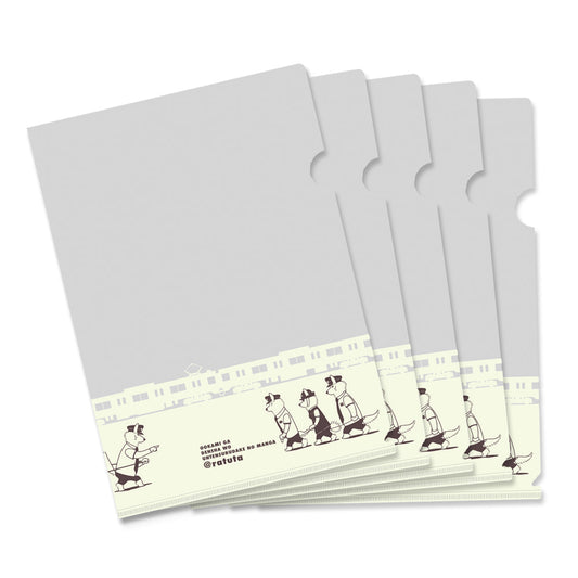 "A manga about a wolf driving a train" clear file set of 5 (train play version)