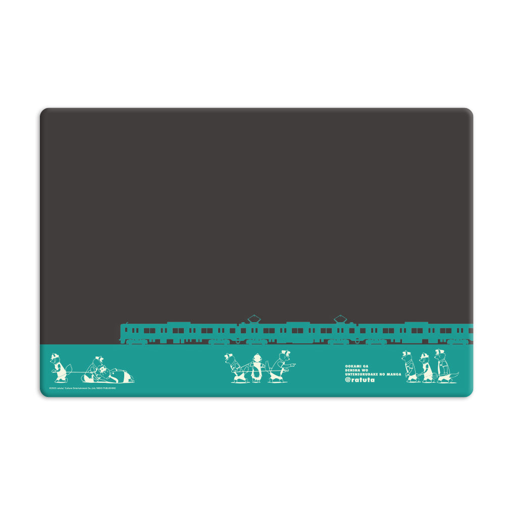 "A manga where the wolf just drives a train" gaming mouse pad
